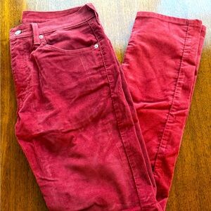 🔥NWOT LEVI’s 512 JEANS / SIZE 32x32/RED